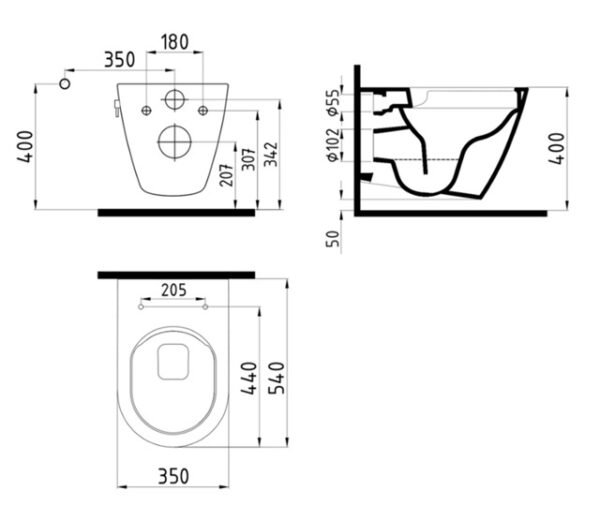 WC Alesta Wit glans met Bidet incl softclose zitting - Wandclosets | Lapy