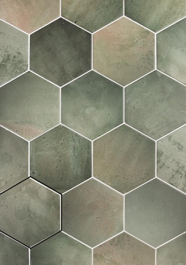 Sintra Hexagon Olive Green - Wandtegels Effen | Lapy