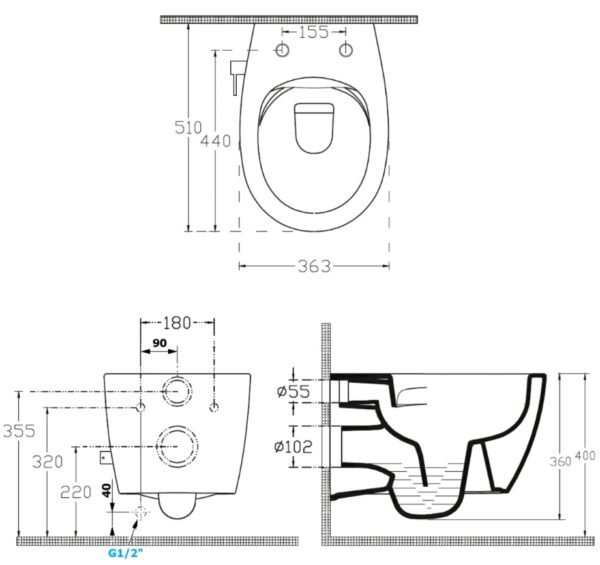 WC Sentimenti met Bidet met softclose zitting - Bidet WC's | Lapy