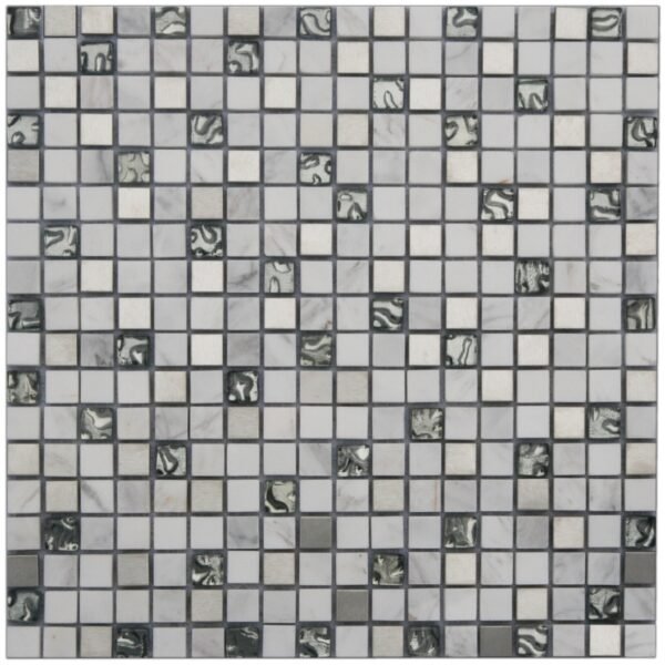 ** Mozaïek Marm-RVS-Glas 1;5×1;5×0;8 - Mozaïek Marmerlook | Lapy