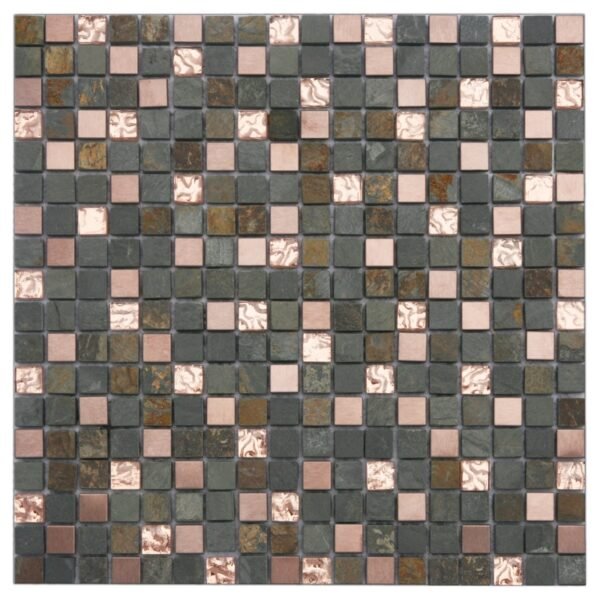 ** Mozaïek Slate-Koper Mix 1;5×1;5×0;8 - Mozaïek Patroon | Lapy