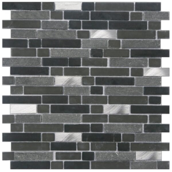 ** Mozaïek Slate RVS Zwart 1;5xDiversx0;8 - Mozaïek Patroon | Lapy