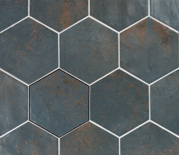 Magnetism Hexagon Blue - Wandtegels Metaallook | Lapy