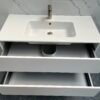 Valencia 100cm wit mat met wastafel - Badmeubels | Lapy