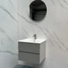 Valencia 60cm Chroom grijs met wastafel - Badmeubels | Lapy