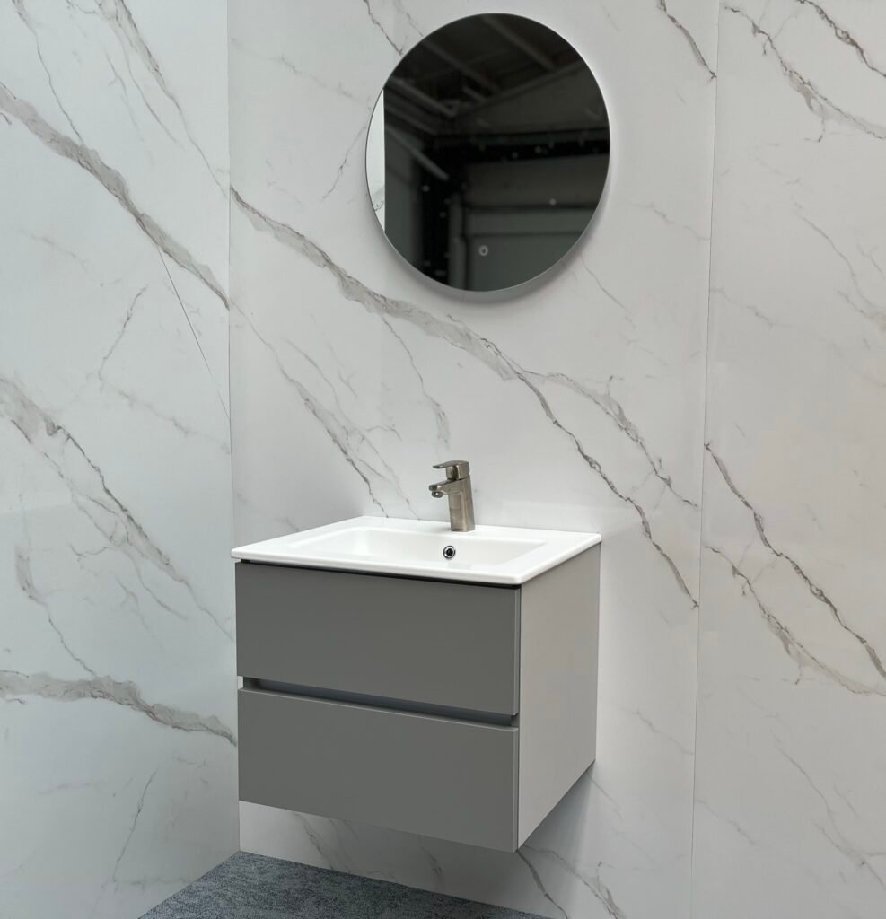 Valencia 60cm Chroom grijs met wastafel
