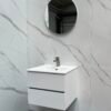 Valencia 60cm wit glans met wastafel - Badmeubels | Lapy