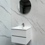 Valencia 60cm wit glans met wastafel - Badmeubels | Lapy