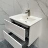 Valencia 60cm wit glans met wastafel - Badmeubels | Lapy