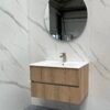 Valencia 80cm Authentiek Eiken met wastafel - Badmeubels | Lapy