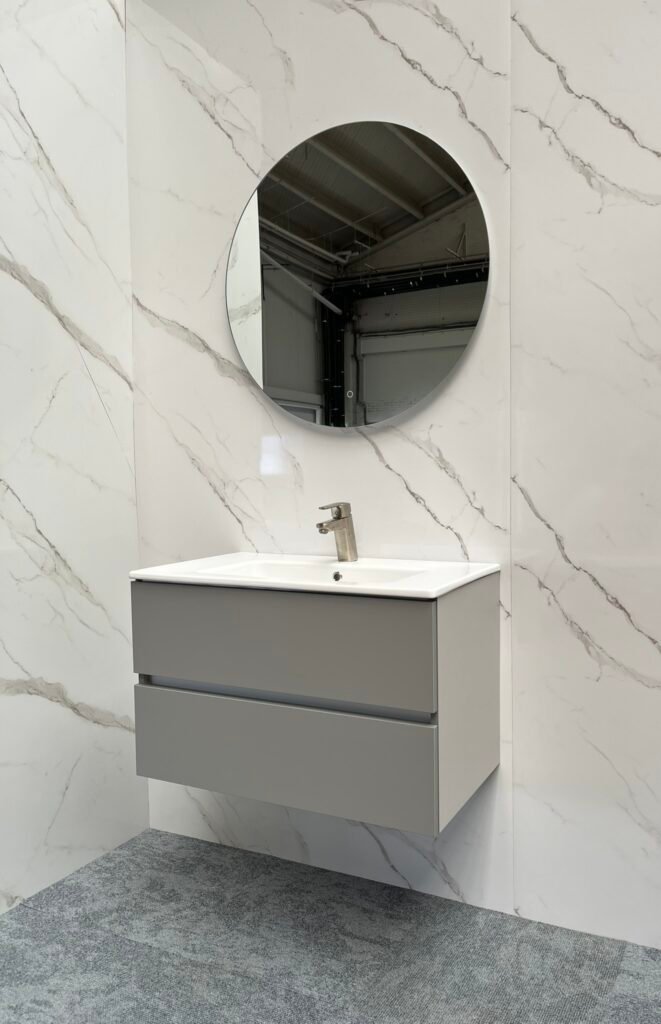 Valencia 80cm Chroom grijs met wastafel