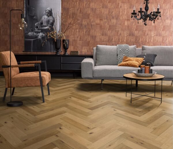 Beverly Hills visgraat rustiek dubbel gerookt naturel 4103 - Parket | Lapy
