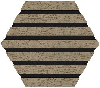 Eurostone Akoestisch Wandpaneel Hexagon 30,8x26,7 Ebony