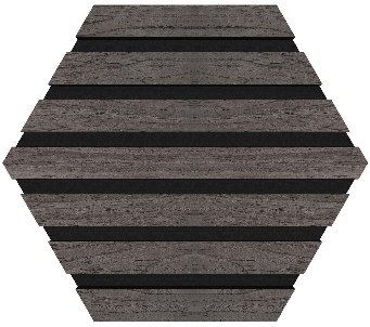 Eurostone Akoestisch Wandpaneel Hexagon 30,8x26,7 Walnut