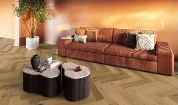 Beverly Hills visgraat rustiek dubbel gerookt naturel 4103 - Parket | Lapy