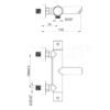 Badmengkraan thermostatisch rond Mat Zwart met geribbeld knop - Badkraan opbouw | Lapy
