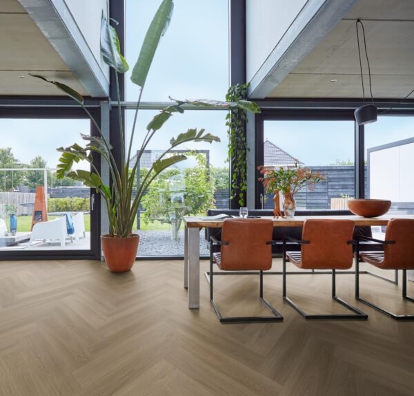 YUP XL Brentford herringbone dryback dark oak - PVC Vloeren | Lapy