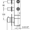 Doucheset inbouw deluxe met box thermostaat, muurbevestiging / douchekop 30 cm rond Chroom met geribbeld knop | Lapy