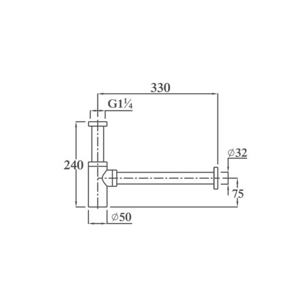 Design sifon 5/4″ Mat Zwart - Maximo Design Zwart | Lapy
