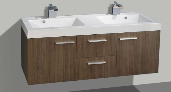 BM badmeubelset met aluminium greep 131 Grey Oak zonder spiegel OP = OP