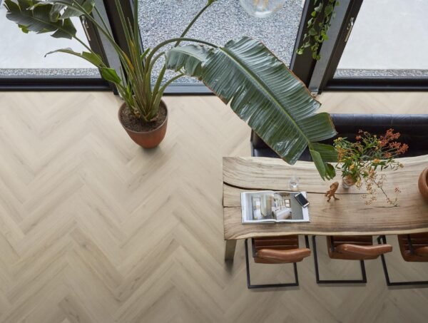 YUP XL Greenford herringbone dryback beige - PVC Vloeren | Lapy