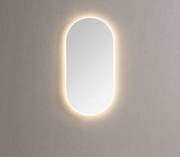 Spiegel ambiance ovaal met LED verlichting, 3 kleur instelbaar & dimbaar incl. spiegelverwarming | Lapy