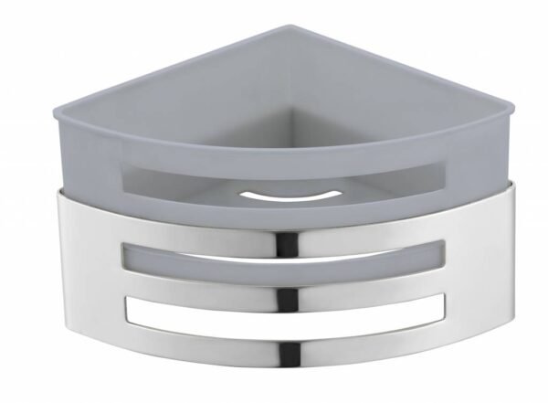 Shampoo korf / zeeprek RVS gepolijst hoek model