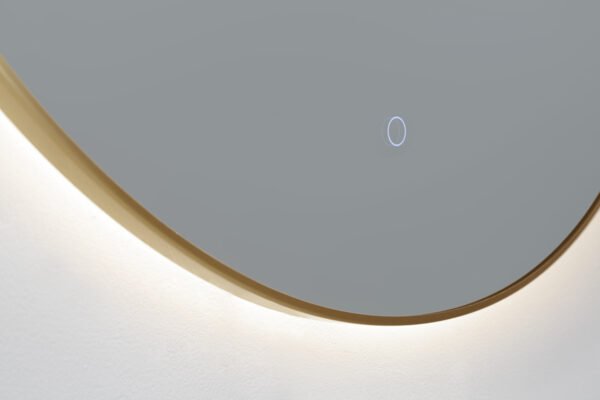 Ronde spiegel Goud Geborsteld met LED verlichting, 3 kleur instelbaar & dimbaar 80 incl. spiegelverwarming | Lapy