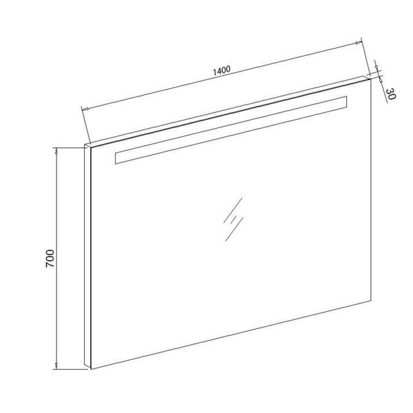 Spiegel met LED verlichting en onder verlichting 140 incl. spiegelverwarming | Lapy