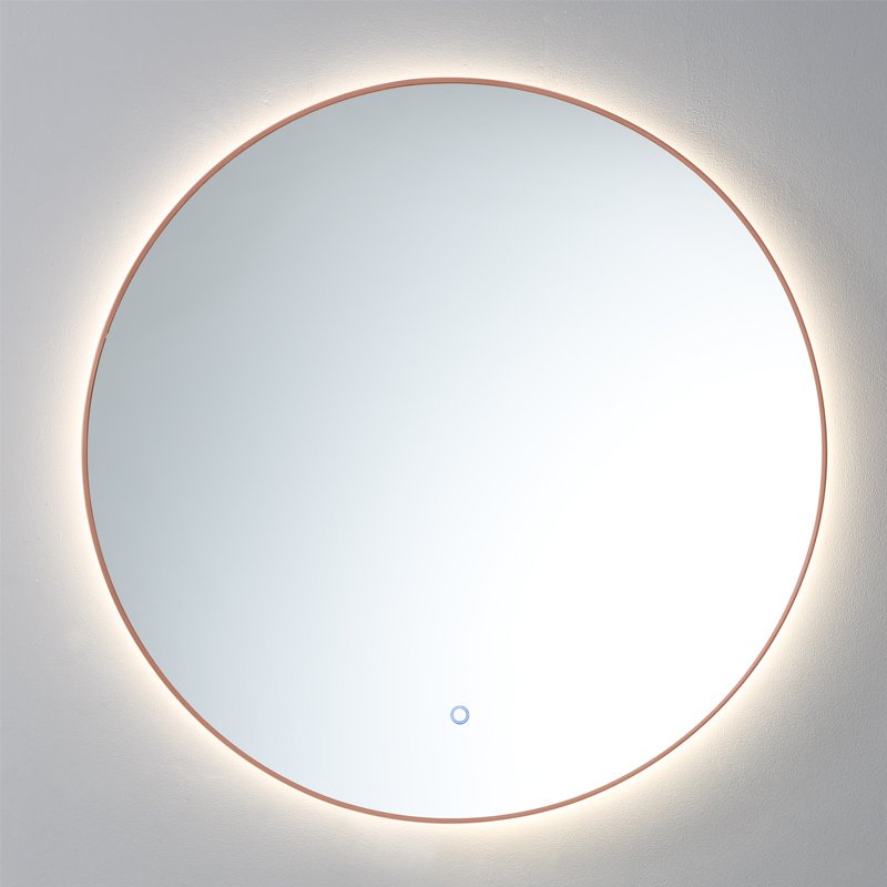 Ronde spiegel Brons met LED verlichting, 3 kleur instelbaar & dimbaar 60 incl. spiegelverwarming