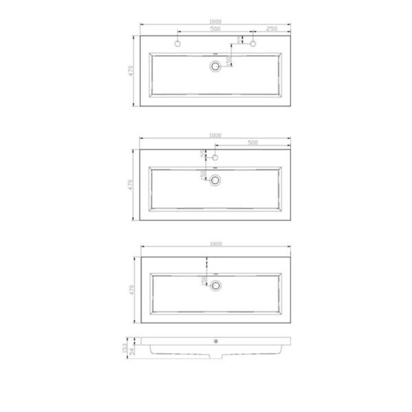 Wastafel Trend Keramiek 100 - Wastafels 100 cm | Lapy