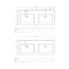 Wastafel Trendline Mineraalmarmer 120 dubbele wasbak - Wastafels 120 cm | Lapy