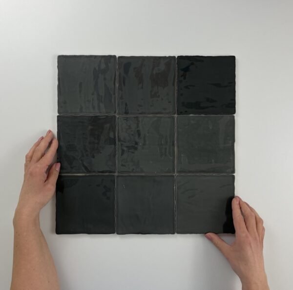 By Goof Moos Anthracite handvorm 13X13 Glans - Wandtegels | Lapy
