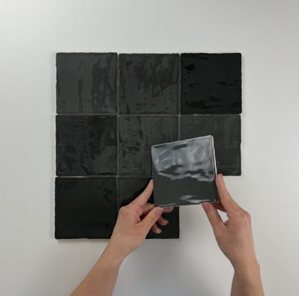 By Goof Moos Anthracite handvorm 13X13 Glans - Wandtegels | Lapy
