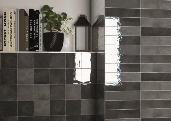 By Goof Moos Anthracite handvorm 13X13 Glans - Wandtegels | Lapy