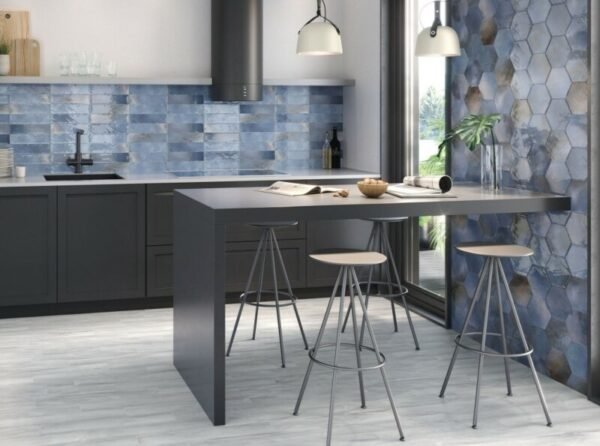 Cifre Hexagon Moon Blue 16X18 Glans - Wandtegels | Lapy