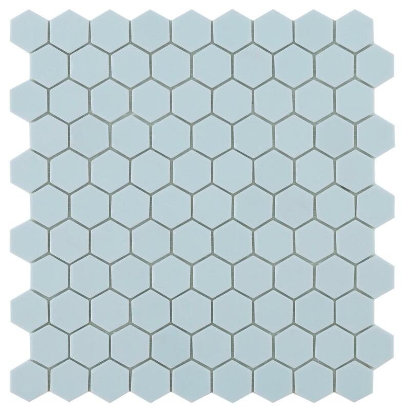 By Goof mozaiek hexagon light blue 30x30 cm Mat